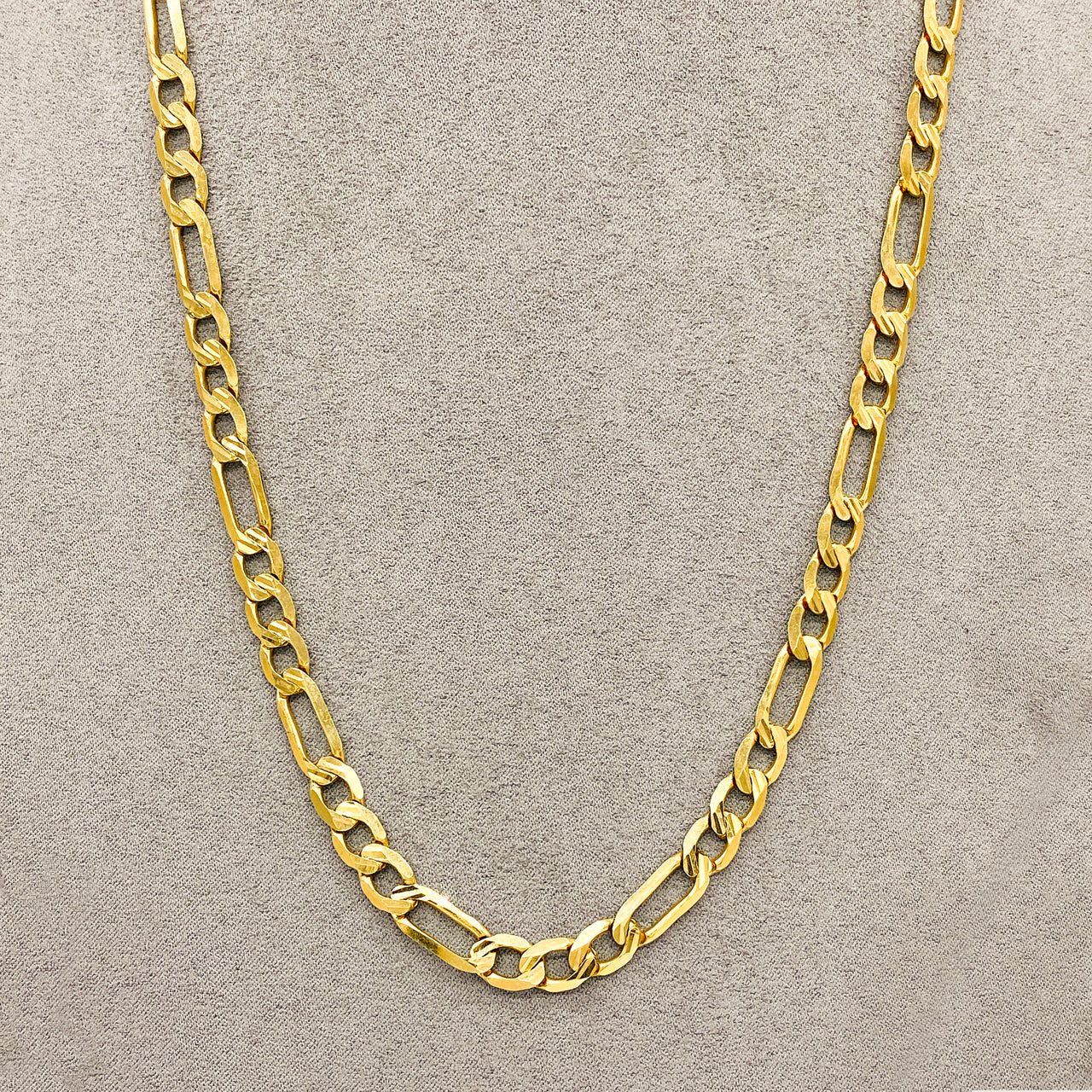 Cadena Oro 10k - Cartie Diamantada 60 cm, Ancho 7 mm