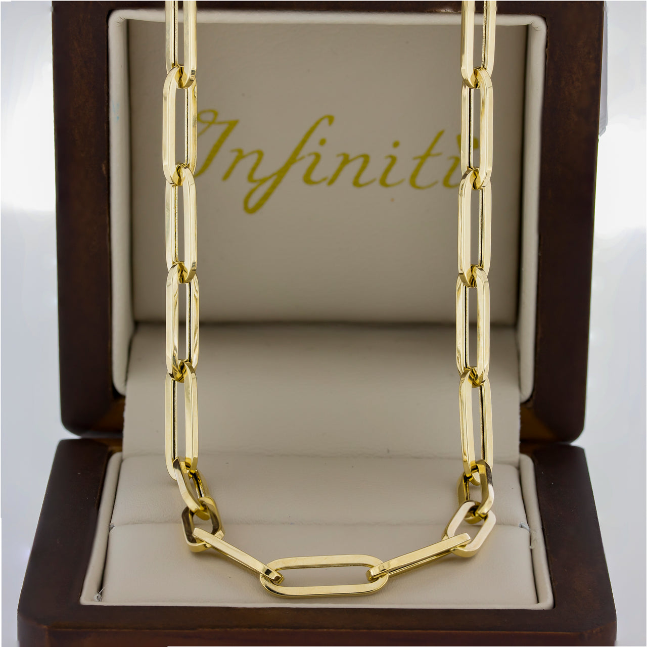 Cadena Oro 14k - Estilo Clip 45 cm de Largo, 1.3 x 0.45 cm Ancho