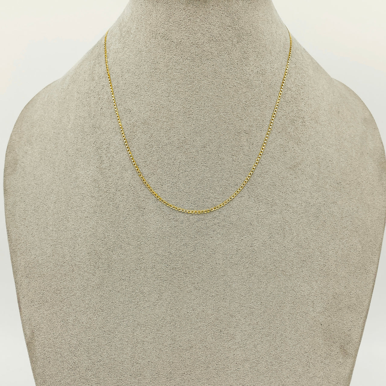 Cadena Oro Italiano 10k - Barbado Diamantado 35/40/45/50 cm, Ancho 1.50 mm