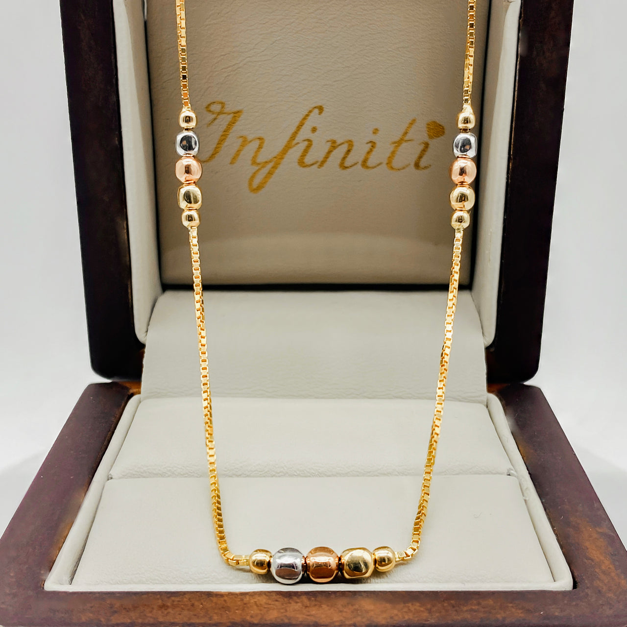 Gargantilla Oro 14k - Bolas en Oro Florentino 43 cm Largo