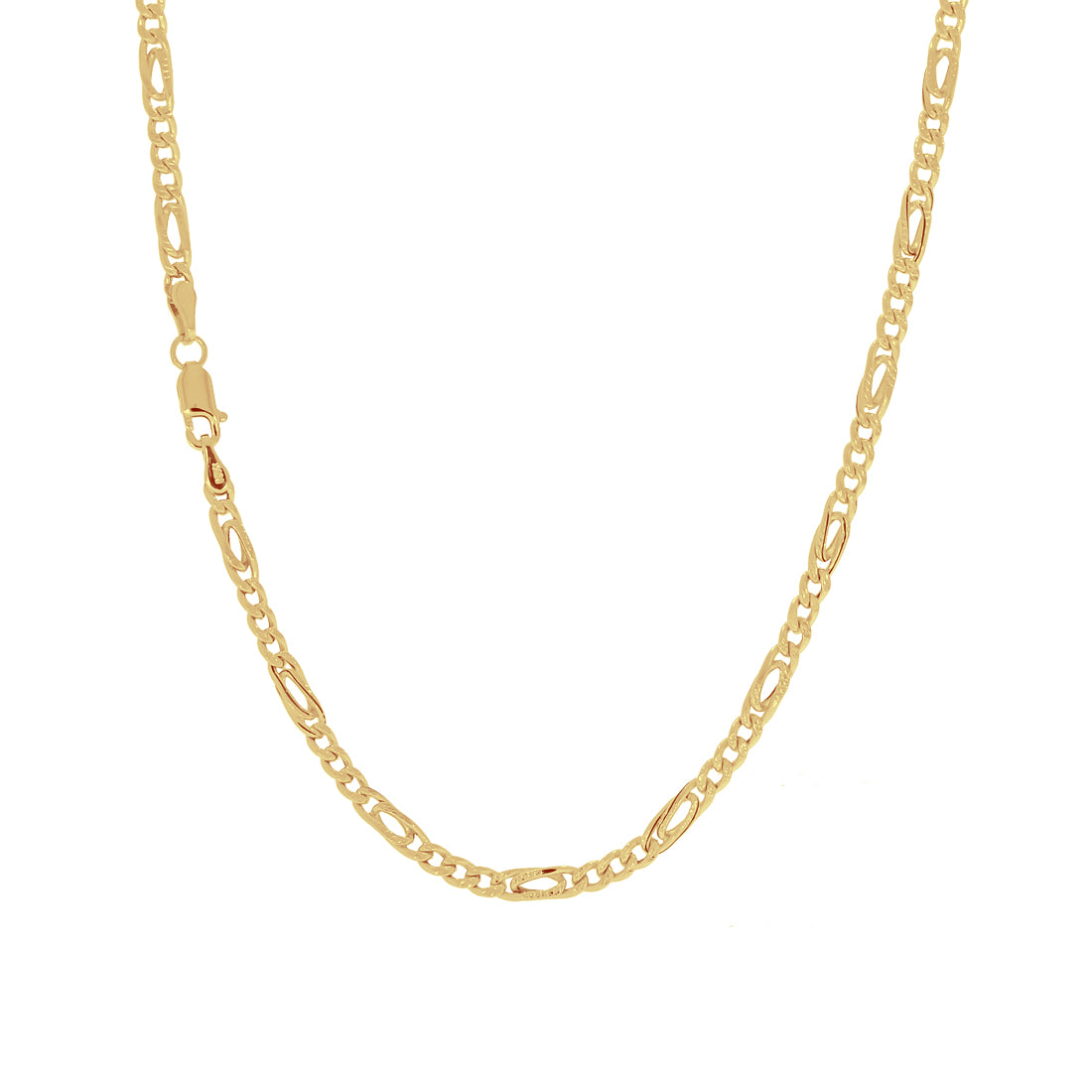Cadena Oro 10k Perniche 3 x 1 de 50/55 cm, Ancho 3 mm