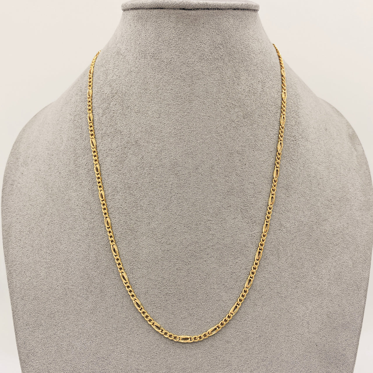 Cadena Oro 10k Perniche 3 x 1 de 50/55 cm, Ancho 3 mm