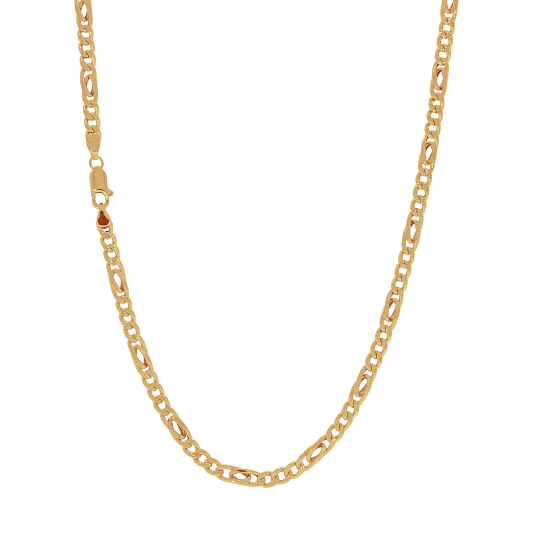 Cadena Oro 10k Perniche 3 x 1 de 50/55/60 cm, Ancho 3.5 mm