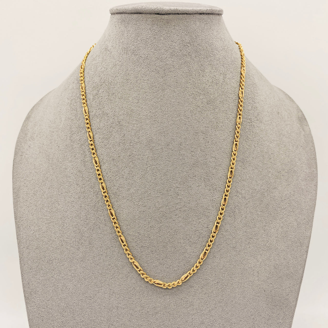 Cadena Oro 10k Perniche 3 x 1 de 50/55/60 cm, Ancho 3.5 mm