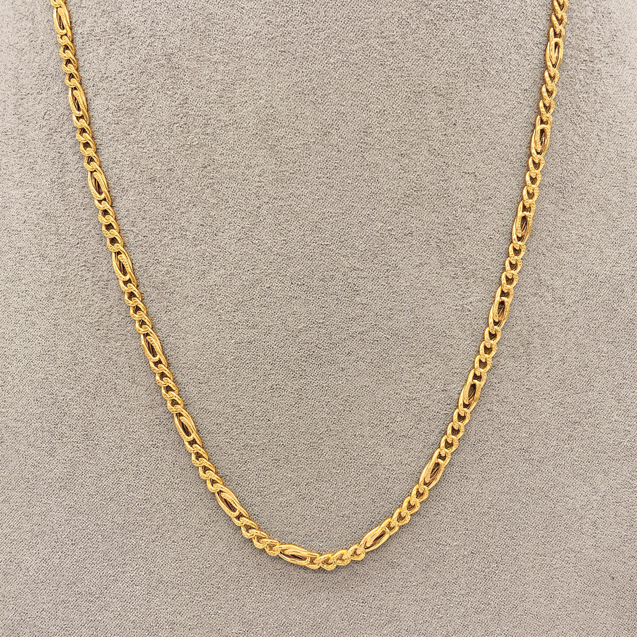 Cadena Oro 10k Perniche 3 x 1 de 50/55/60 cm, Ancho 3.5 mm