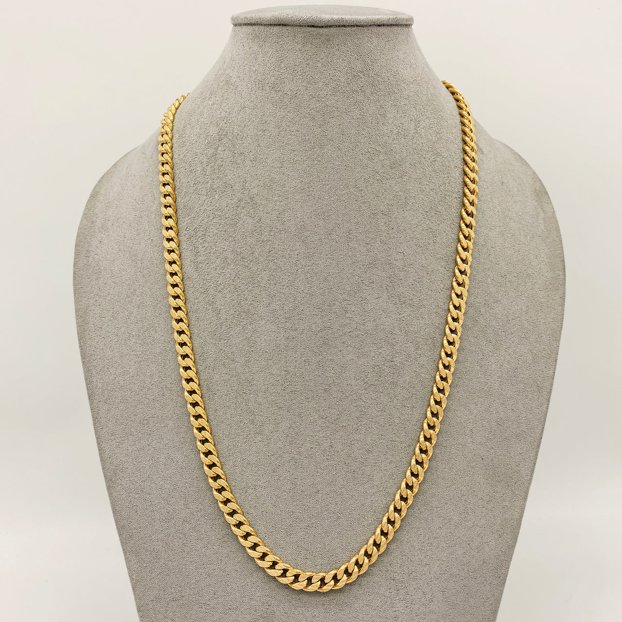 Cadena Oro 10k Cubano de 60 cm, Ancho 7 mm