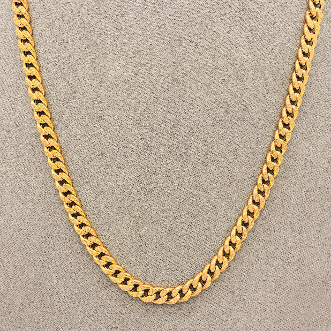 Cadena Oro 10k Cubano de 60 cm, Ancho 7 mm