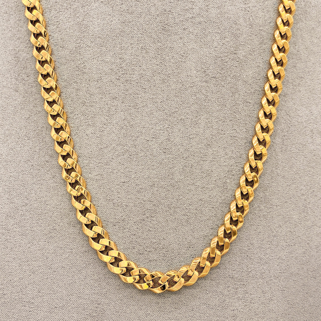 Cadena Oro 10k Cubano de 60 cm, Ancho 7 mm