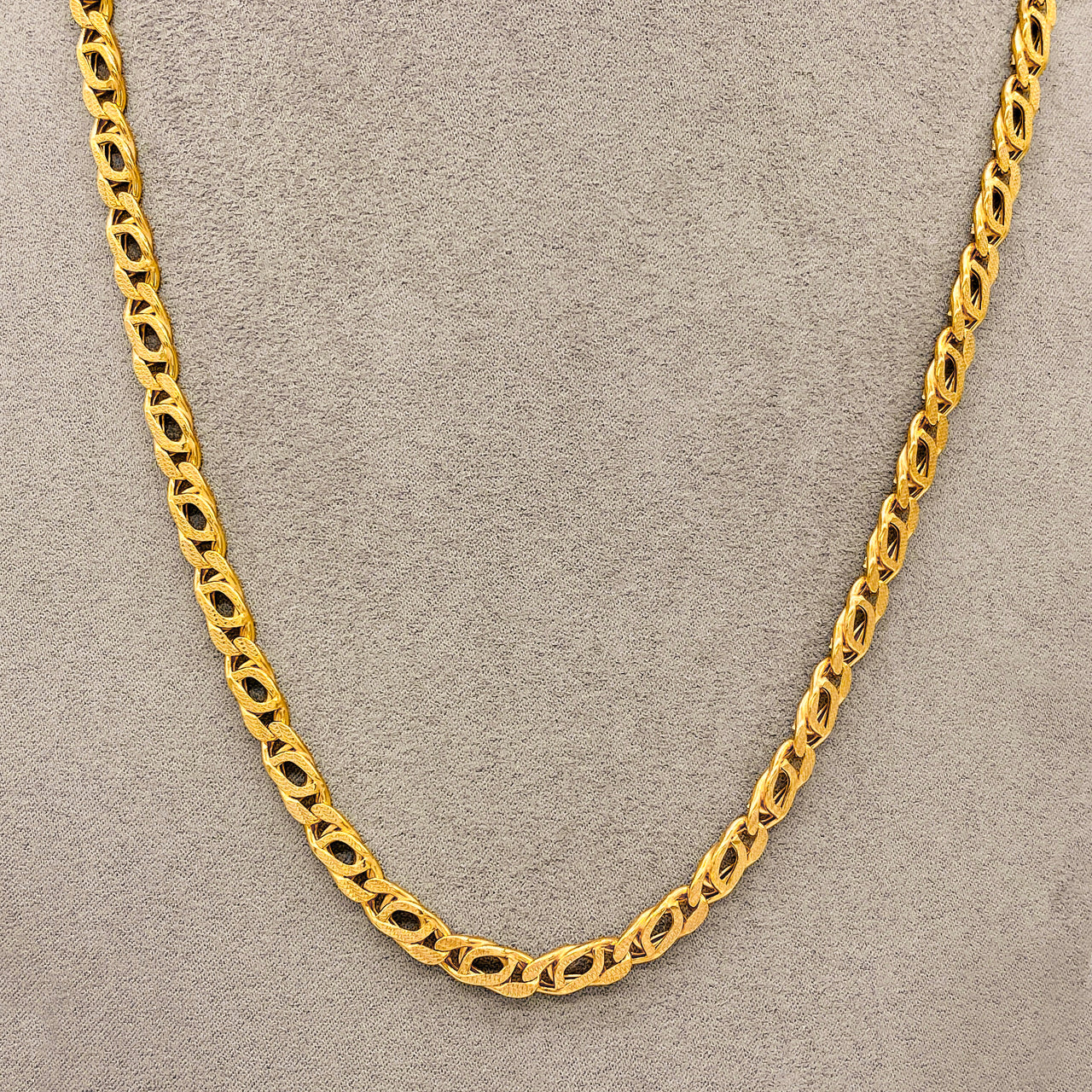 Cadena Oro 10k Perniche de 60 cm, Ancho 6 mm