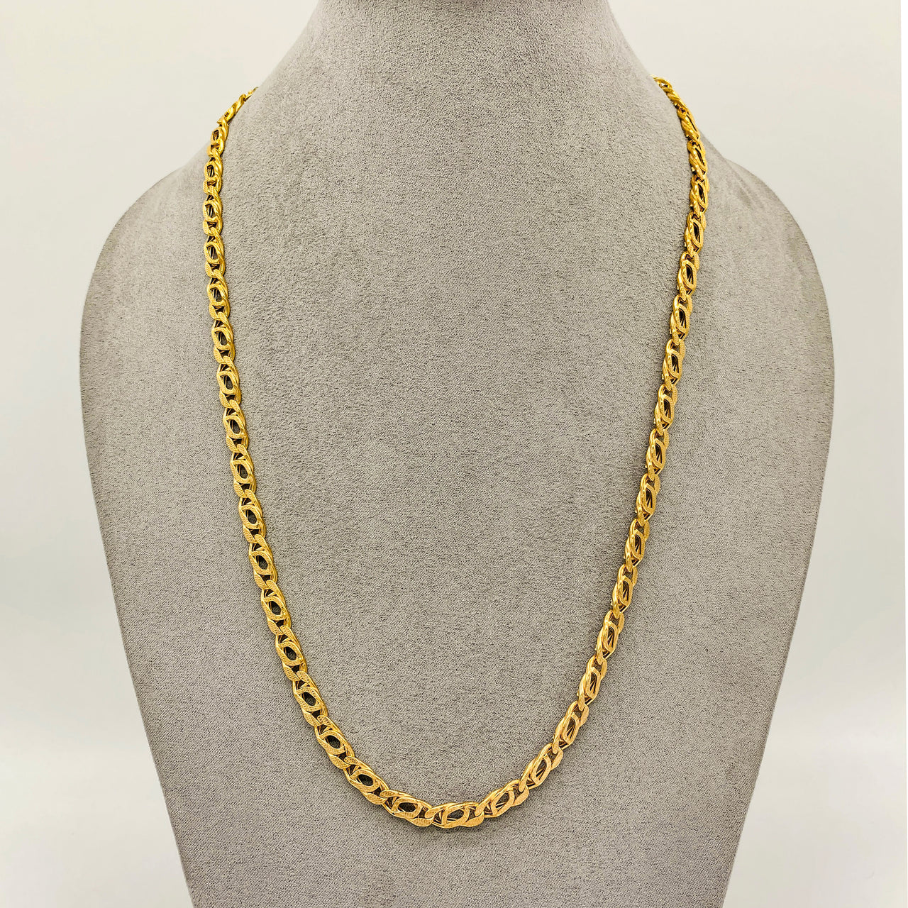Cadena Oro 10k Perniche de 60 cm, Ancho 6 mm