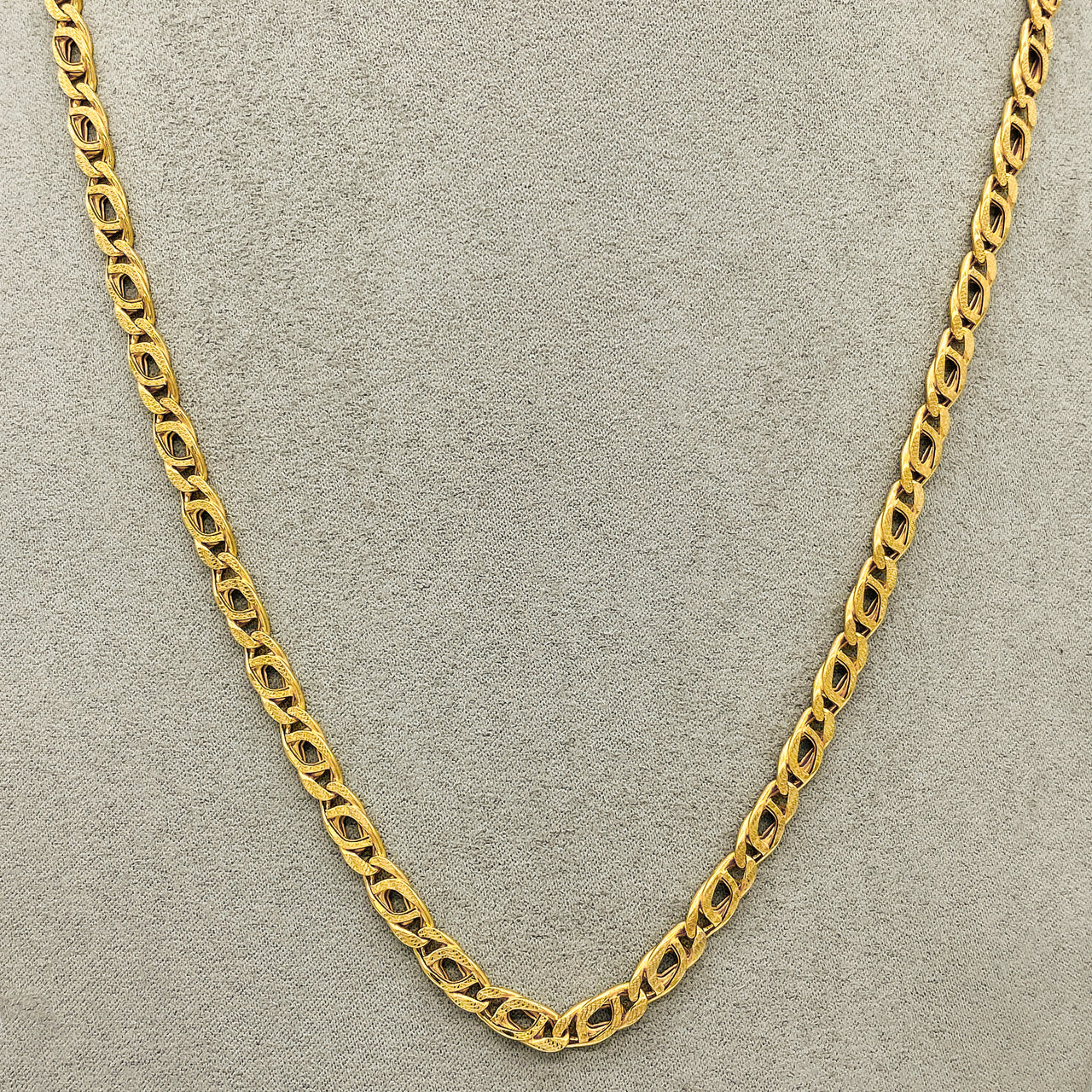 Cadena Oro 10k, Perniche 60 cm Largo, 5.2 mm Ancho