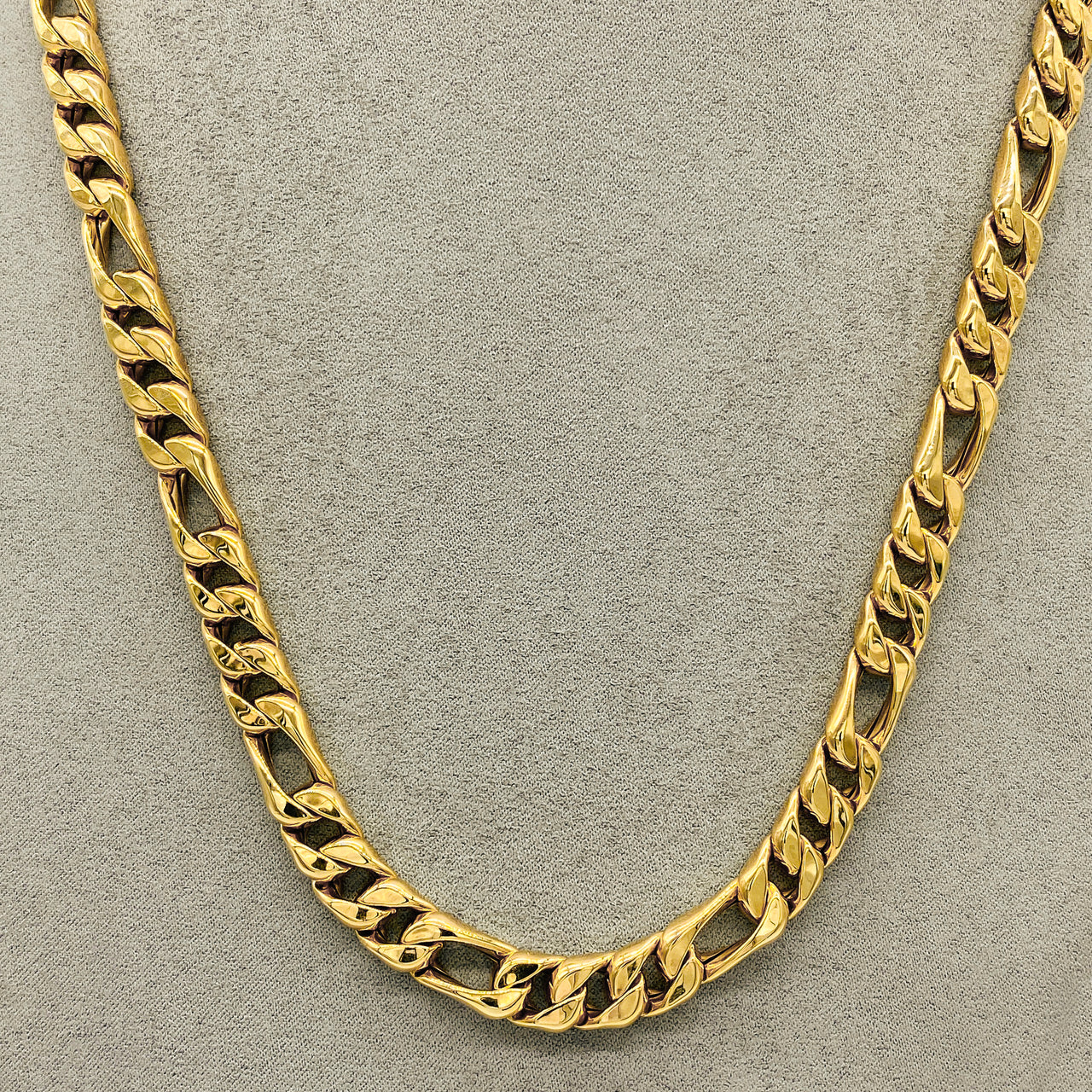 Cadena Oro 10k, Cartie 3x1 60 cm Largo, 9 mm Ancho