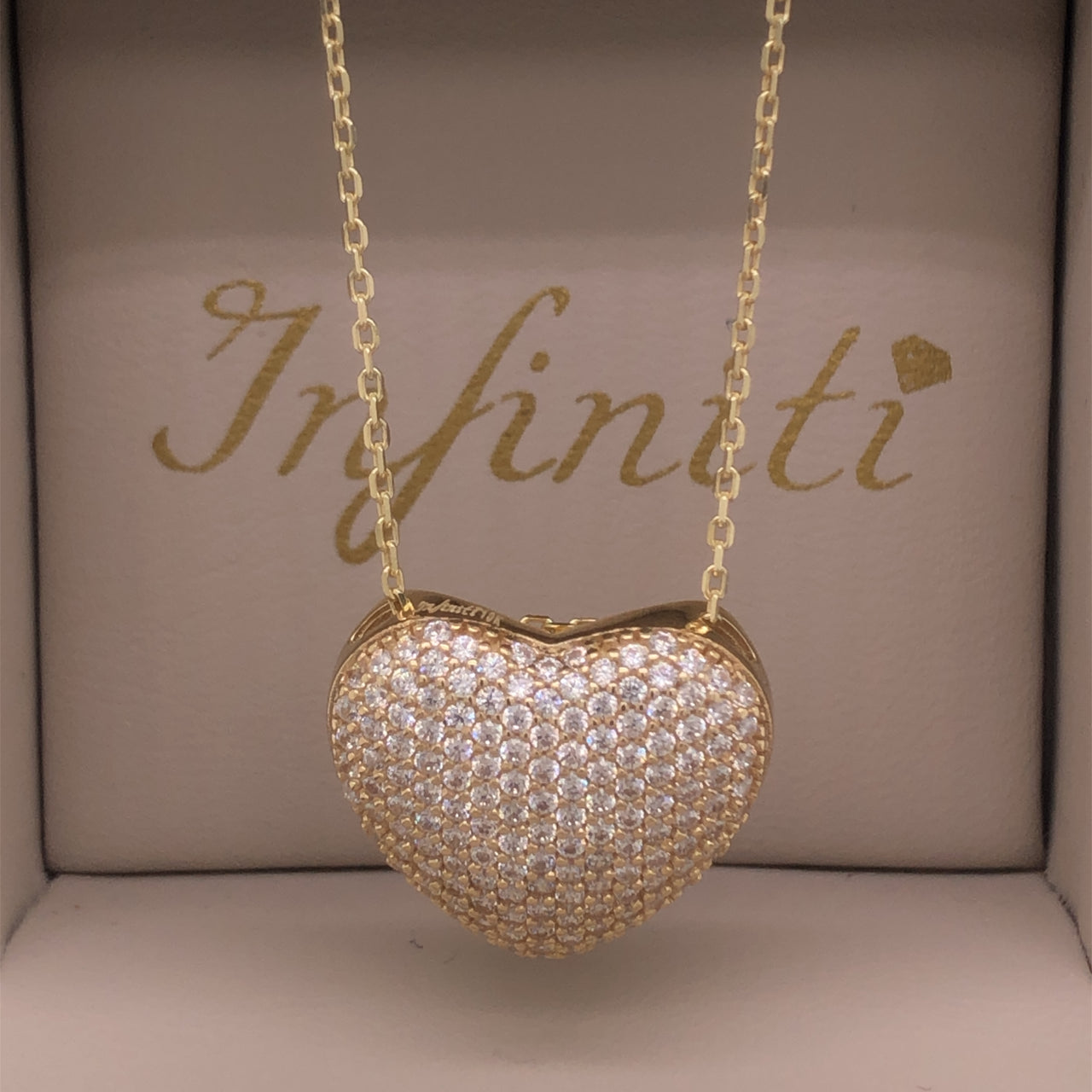 Gargantilla Oro 10k - Corazón con Zirconias
