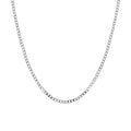 Cadena Oro Blanco 10k - Barbado 45/50/55 cm, Ancho 2 mm