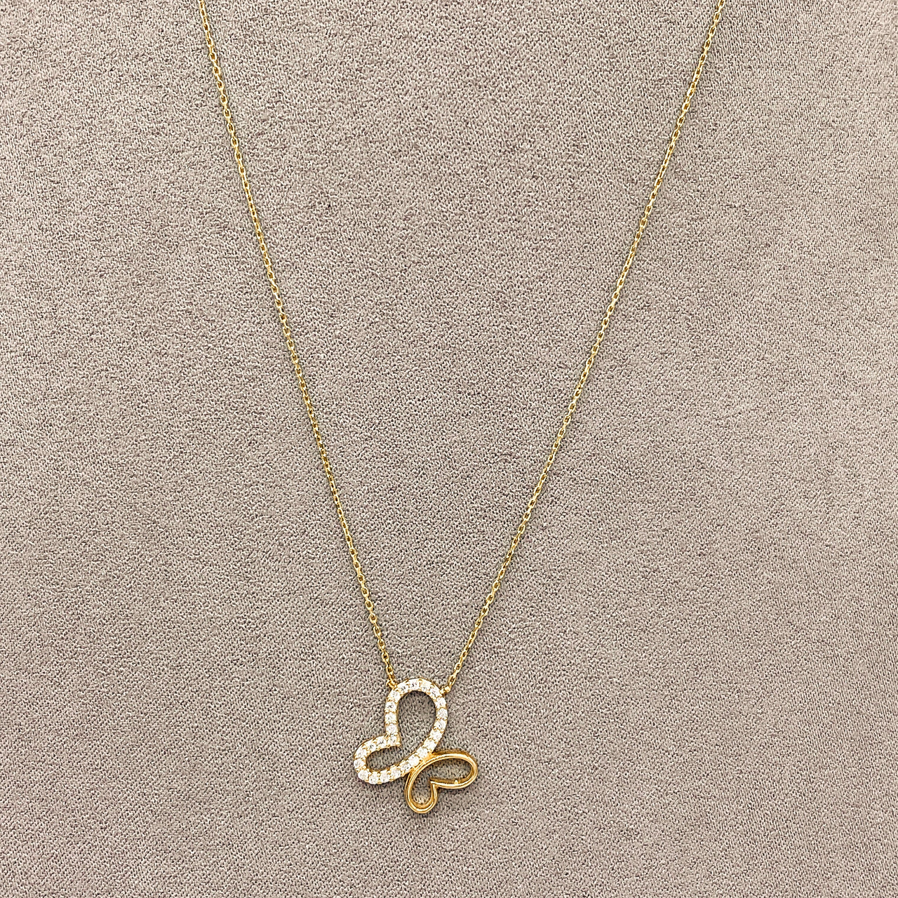 Gargantilla Oro 10k - Mariposa con Zirconias