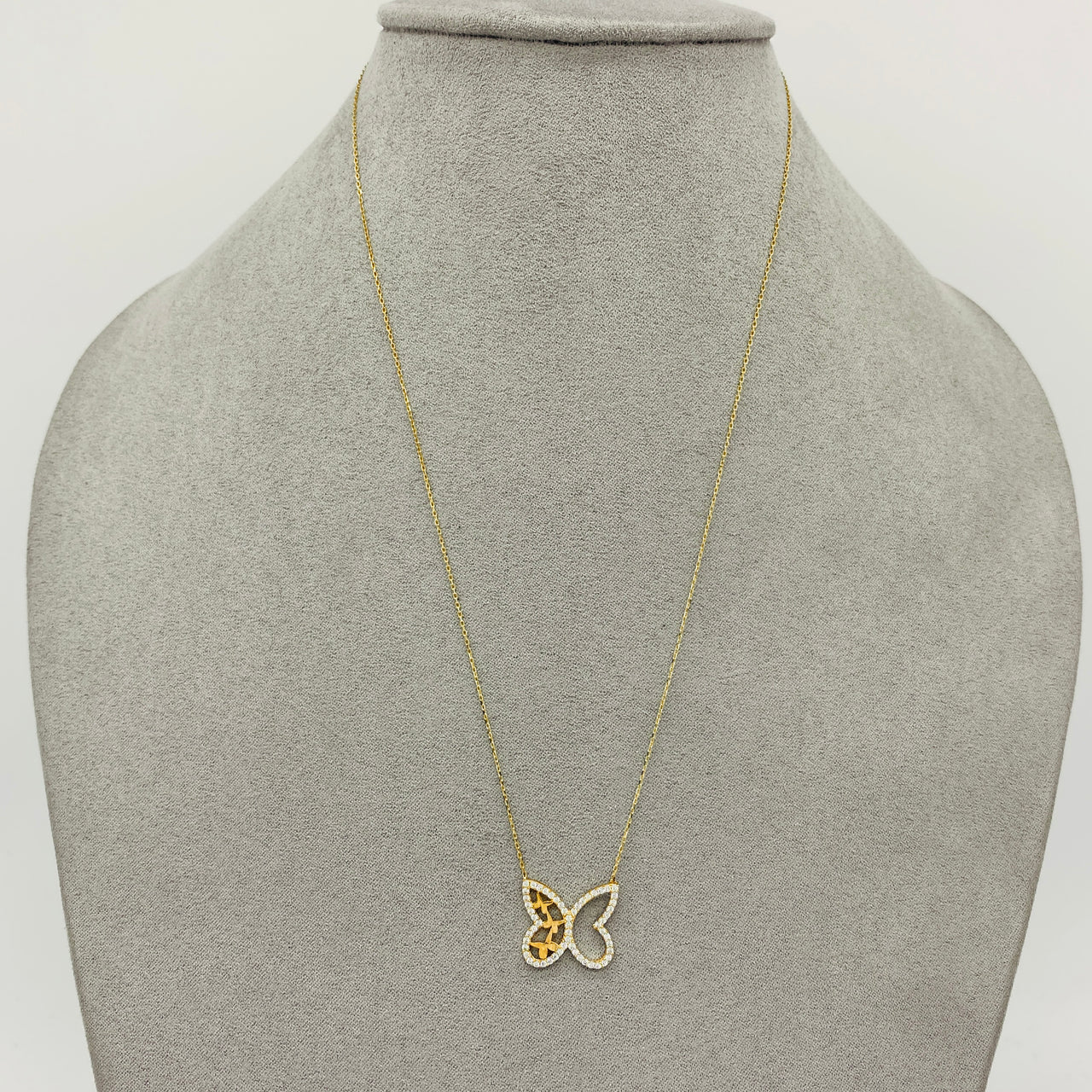 Gargantilla Oro 10k - Mariposa con Zirconias