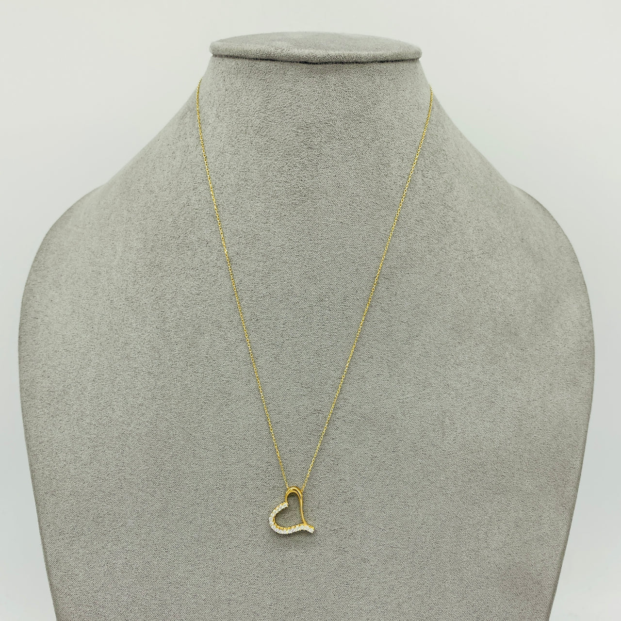 Gargantilla Oro 10k - Corazón con Zirconias