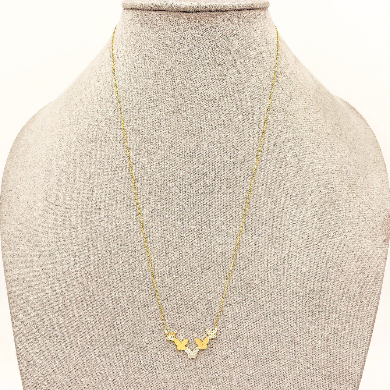 Gargantilla Oro 10k - Mariposas con Zirconias