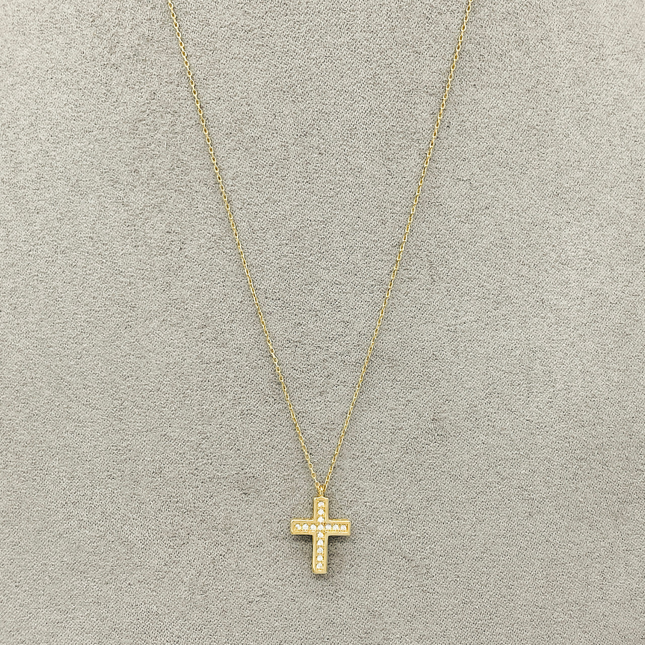 Gargantilla Oro 10k - Cruz con Zirconias