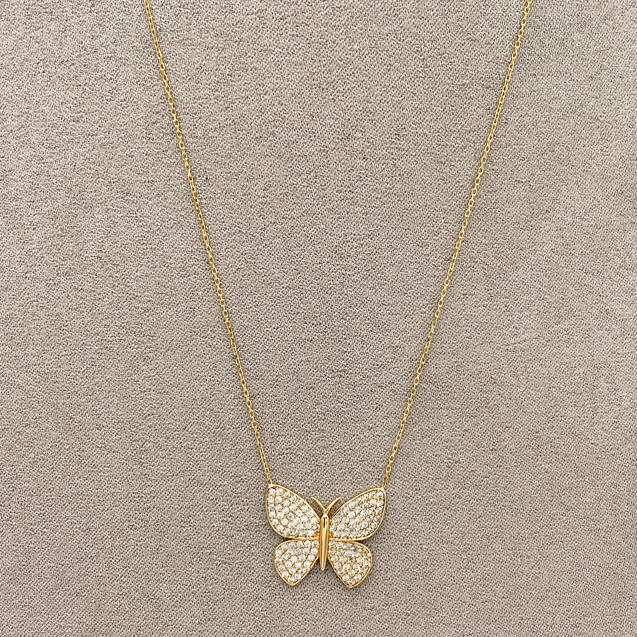 Gargantilla Oro 10k - Mariposa con Zirconias