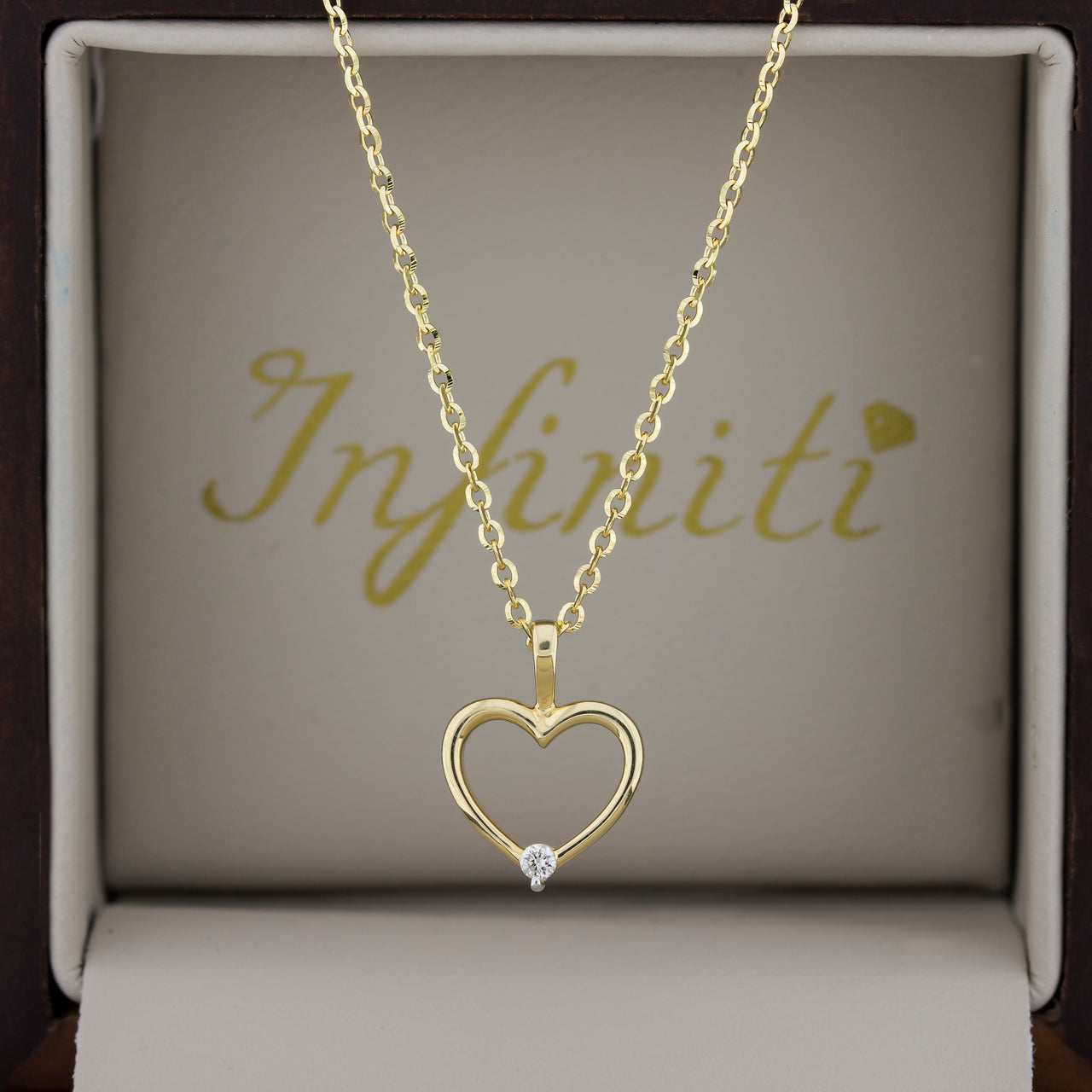 Gargantilla Oro 14k - Corazón con Diamante 0.02 ct