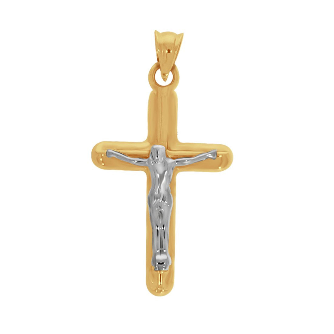 Cruz Redondeada con Cristo - Oro 14k - Infiniti Joyas