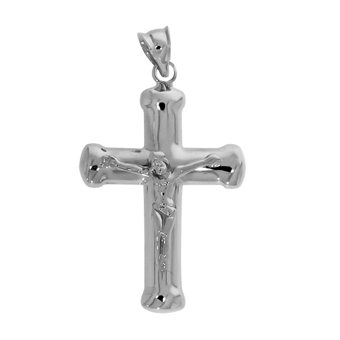 Cruz con Cristo - Oro Blanco 14k - Infiniti Joyas