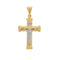 Cruz Oro Amarillo 14k con Cristo Blanco, Forma Tubo, Alto 4.5 cm, Ancho 2.5 cm - Infiniti Joyas