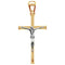 Cruz Oro Amarillo 14k con Cristo Blanco, Forma Tubo, Alto 6 cm, Ancho 2.7 cm - Infiniti Joyas