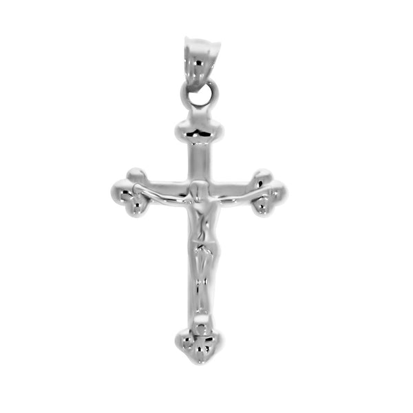 Cruz de Trinidad con Cristo - Oro Blanco 14k - Infiniti Joyas