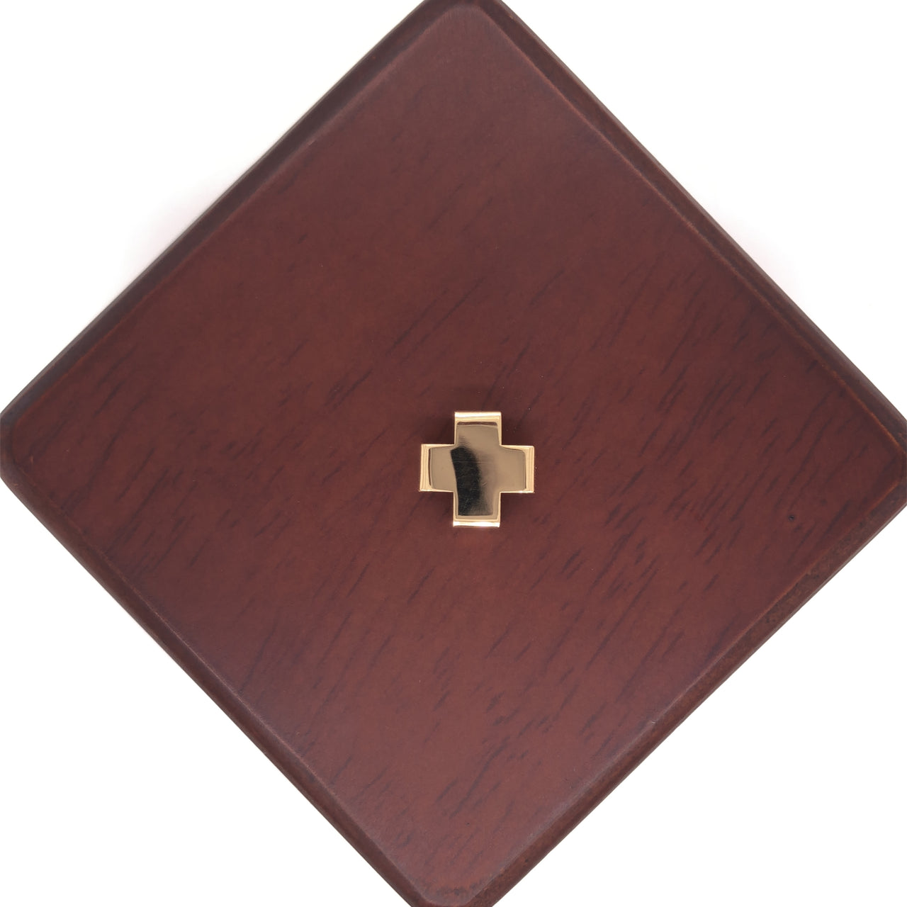 Cruz Oro 14k - Lisa Hueca de 1 cm Alto, 1 cm Ancho