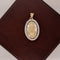 Medalla Oro 14k - Virgen con Madre Perla y Zirconias