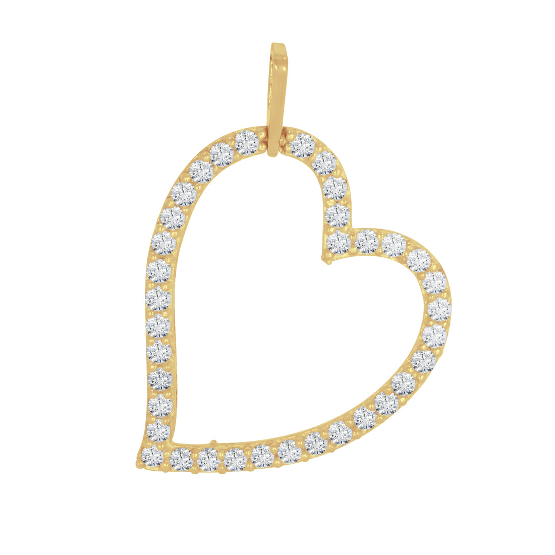 Dije Oro 14k - Corazón con Zirconias