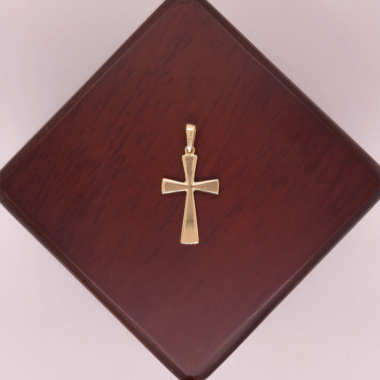 Cruz Oro 14k - Lisa 2.5 cm Alto, 1.2 cm Ancho
