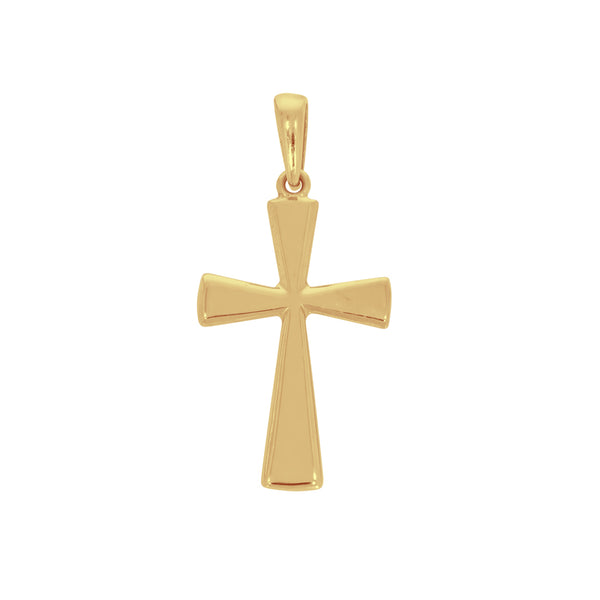 Cruz Oro 14k - Lisa 2.5 cm Alto, 1.2 cm Ancho