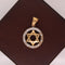Medalla Oro 14k - Estrella de David con Zirconias, 2.7 cm Alto