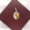 Medalla San Judas Tadeo con acrí­lico, 2.5 cm alto, Largo 1.3 cm, Oro Blanco 10k