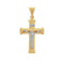 Cruz Oro Amarillo 10k con Cristo Blanco, Forma Tubo, Alto 4.7 cm, Ancho 2.5 cm - Infiniti Joyas