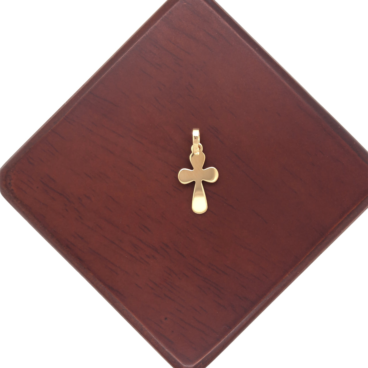 Cruz Oro 10k - Lisa Plana de 1.9 cm Alto, 0.9 cm Ancho