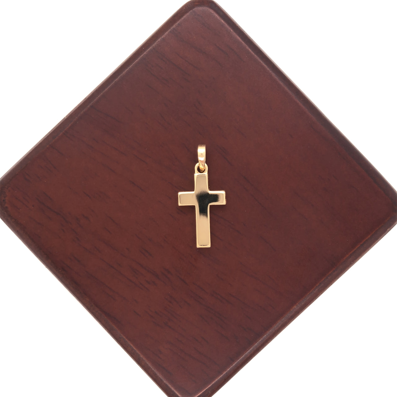 Cruz Oro 10k - Lisa Plana de 2.1 cm Alto, 0.9 cm Ancho