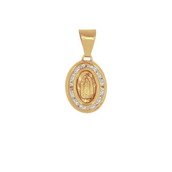 Medalla Oro 10k - Virgen de Guadalupe 1.7 cm con Zirconias