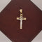 Cruz Oro 10k - Hueca con Cristo Blanco de 2.6 cm Alto