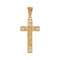 Cruz Oro 10k - Cristo Biselado con Zirconias 2.8 cm Alto
