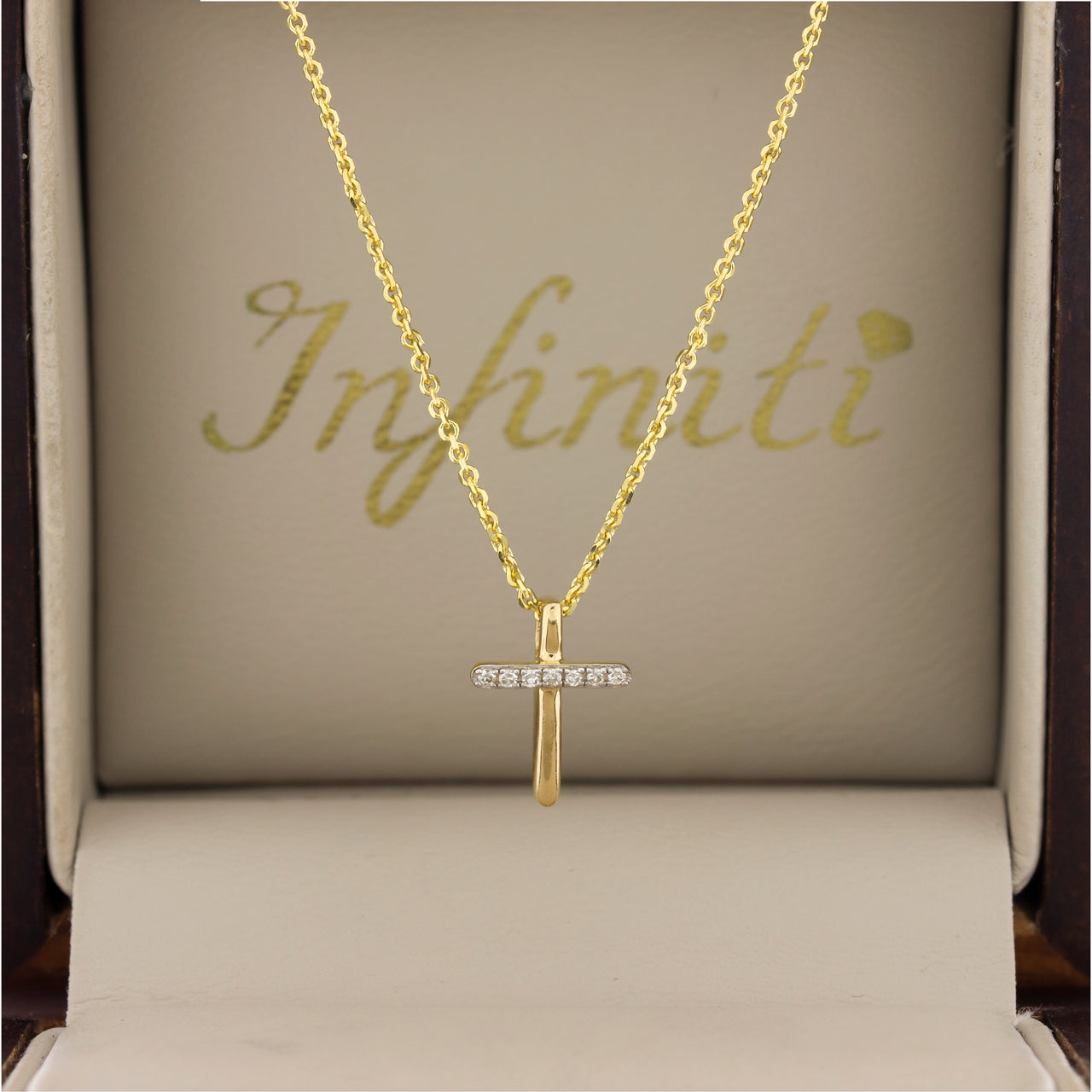 Cruz Oro Amarillo 14k - Diamantes 2.2 Puntos Totales