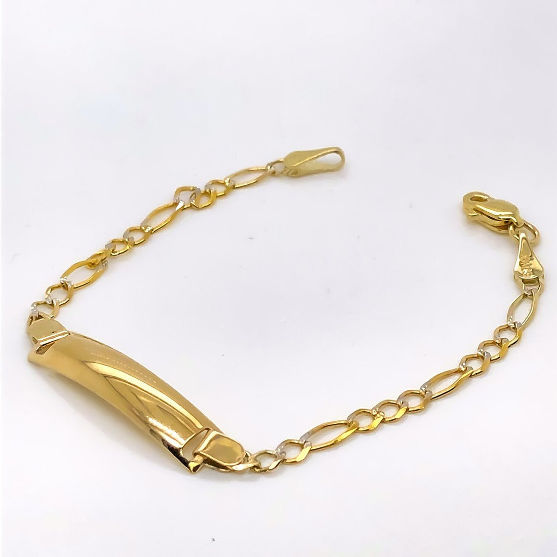 Esclava Cartier Eslabón Platinado, 14 cm Largo, Ancho 3 mm, Oro 10k - Infiniti Joyas