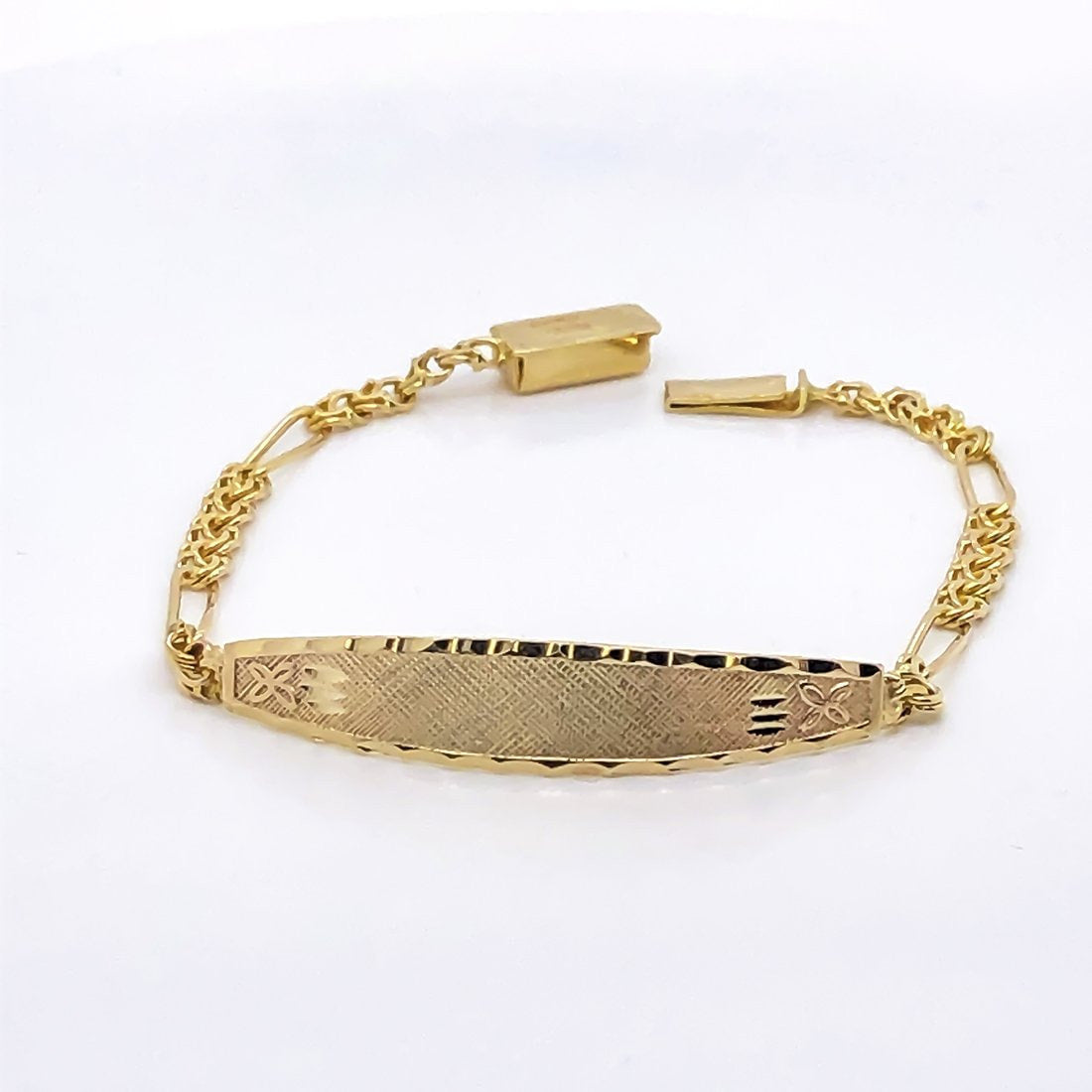 Esclava China Oro 10k con Eslabón, 14 cm Largo, Ancho 3 mm,Oro 10k - Infiniti Joyas