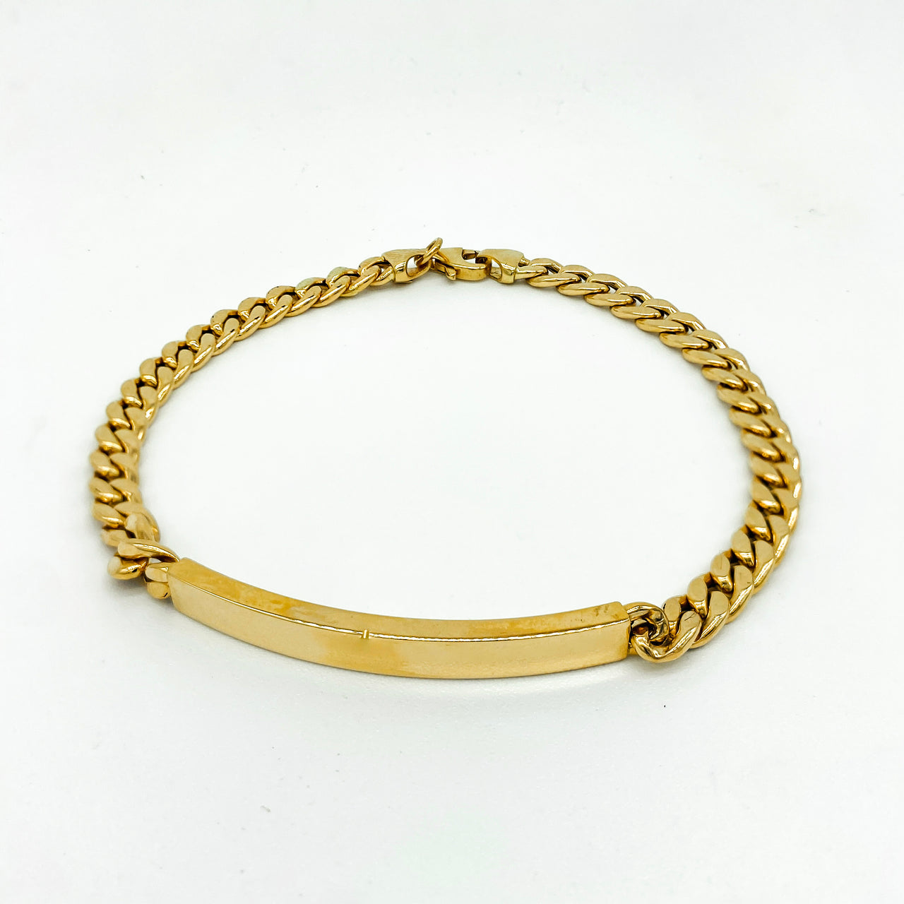 Esclava Oro 14k - Tejido Cubano 21 cm Largo