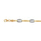 Pulsera Oro 10k, con Eslabón Oval Diamantado y barritas Lisas, Largo 19 cm, Ancho 7 mm, Oro 10k - Infiniti Joyas