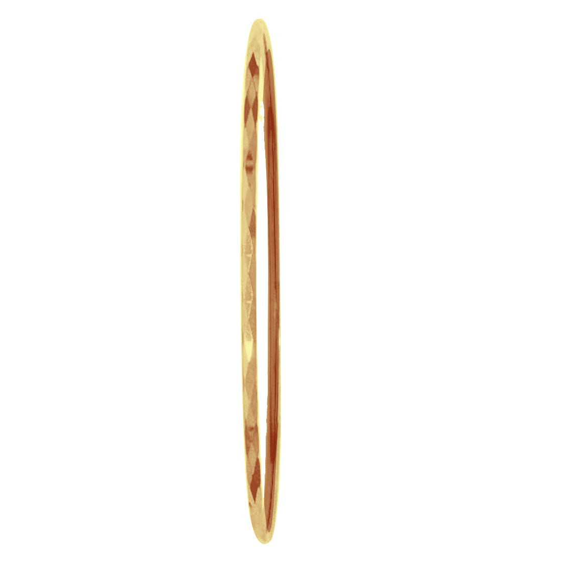 Aro tubo facetado Oro 10k, 7 cm de Diámetro, Ancho 2 mm - Infiniti Joyas