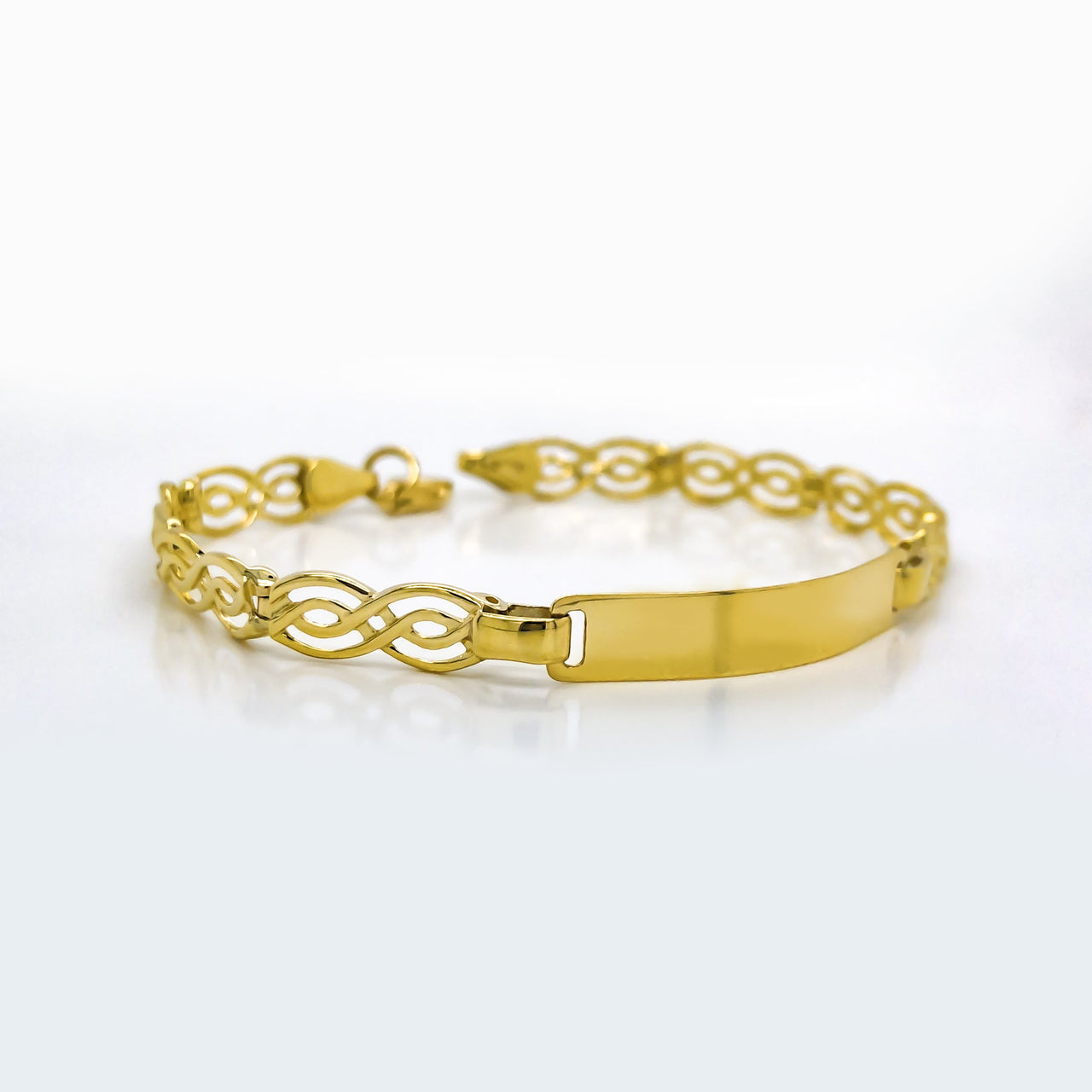 Esclava Oro 10k, Doble Infinitos, 15.5 cm Largo, Ancho 5 mm - Infiniti Joyas